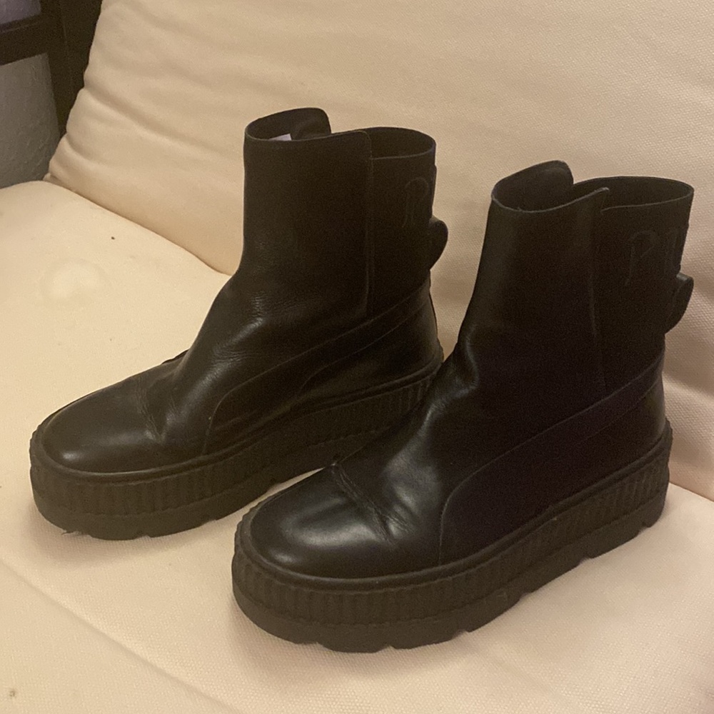 Puma Black High-Top Platform Shoes